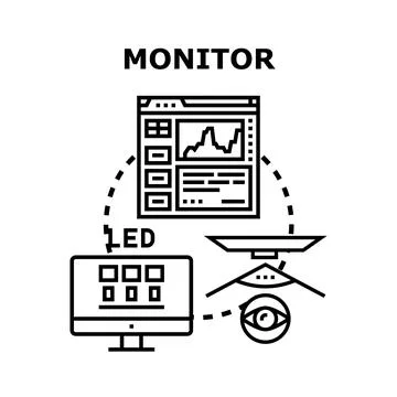 Monitor display technology concept illustrating digital visualization Stock Illustration