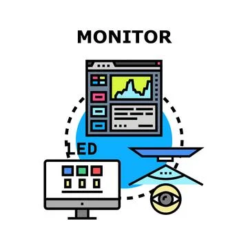 Monitor display technology concept illustrating digital visualization Stock Illustration