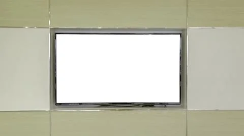 Monitor display, Television screen on cement wall Foto stock