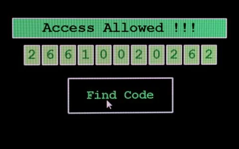 Monitor display with text Access Allowed and the numbers of code Stock Photos