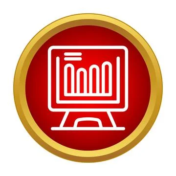 Monitor displaying business data analytics bar chart icon Stock Illustration