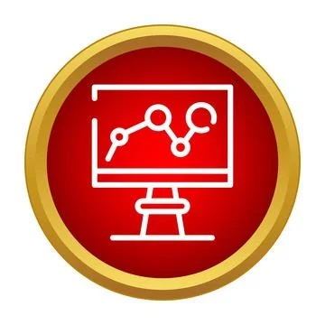Monitor displaying data analysis graph with statistics Stock Illustration