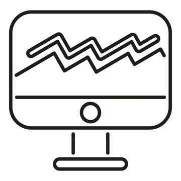 Monitor displaying data analytics and business performance chart Stockillustratie