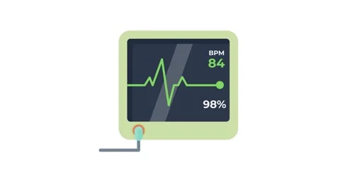 A monitor displaying an ECG graph, showing heart activity with peaks and va.. Stock Footage 332535146
