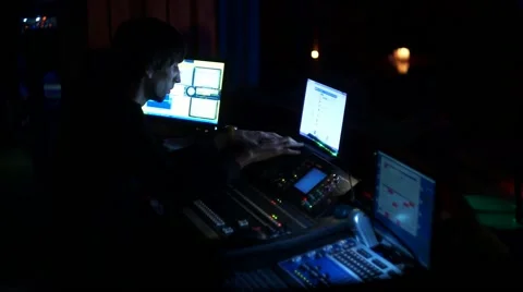 Monitor DJ At A Club Set Stock Footage 49409996