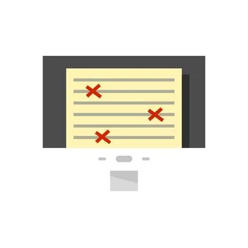 Monitor document editor icon flat isolated 스톡 일러스트