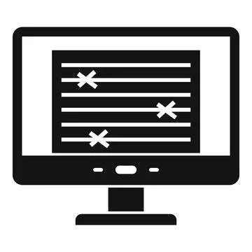Monitor document editor icon, simple style 스톡 일러스트