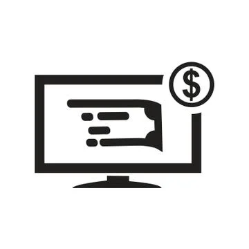 Monitor with dollar sign Stock Illustration
