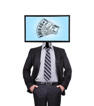 Monitor with dollars Stock Illustration