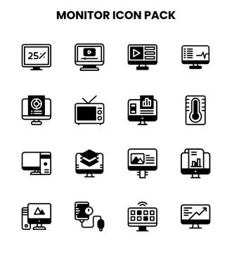 Monitor DuoTone Design Icons Pack 스톡 일러스트