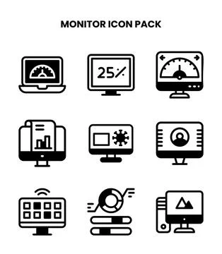 Monitor DuoTone Graphics Icons Pack Illustrazione stock