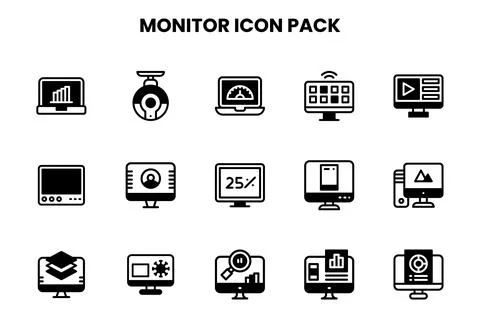 Monitor DuoTone Scalable Icons Pack Ilustración de archivo