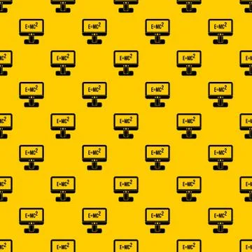 Monitor with Einstein formula pattern vector Stock Illustration