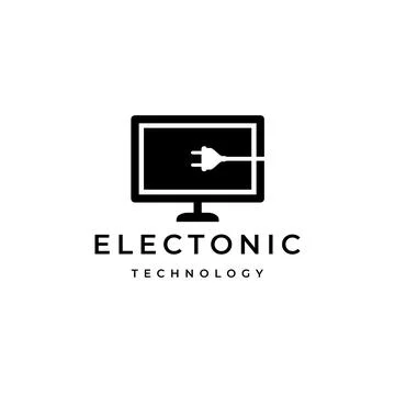 Monitor electronic store modern logo design vector イラスト素材