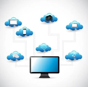 Monitor electronics diagram illustration design Illustrazione stock