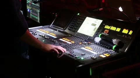 A monitor engineer and console Video stock 71611006