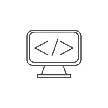 Monitor equation icon. Element for mobile concept and web apps. Thin line icon Illustrazione stock