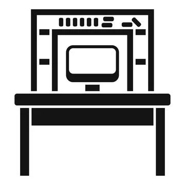 Monitor ergonomic workplace icon simple vector. Work posture Illustrazione stock
