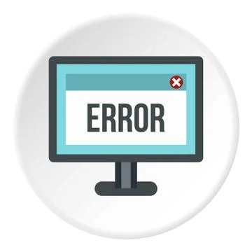 Monitor error icon, flat style イラスト素材
