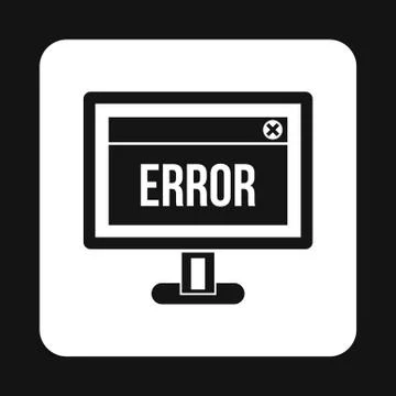 Monitor error icon, simple style イラスト素材