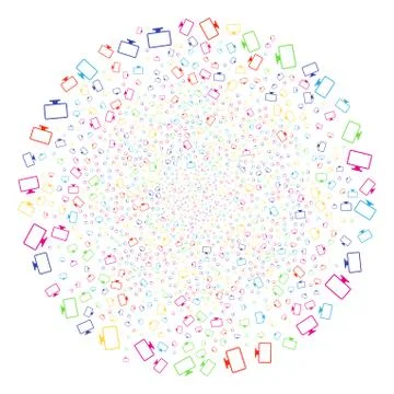 Monitor Exploding Round Cluster イラスト素材