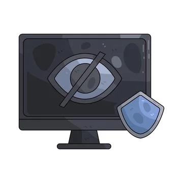 Monitor with Eye Off illustration 库存插图