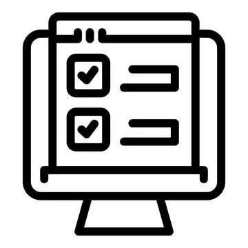Monitor finance icon outline vector. Form paper Illustrazione stock