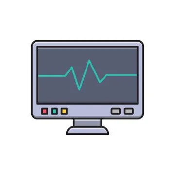 Monitor flat color icon Stock Illustration