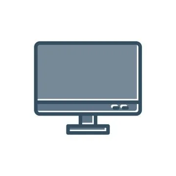 Monitor flat icon, desktop flat icon. Design vector illustration Stock Illustration