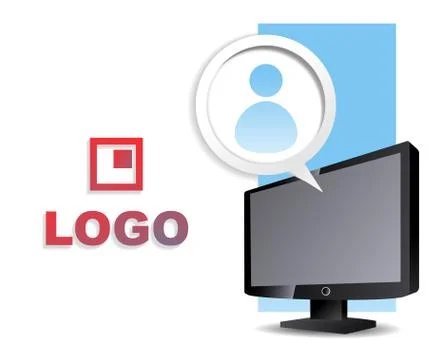 Monitor flat icon Stock Illustration