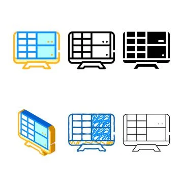 Monitor forms with camera video color icon vector Illustrazione stock
