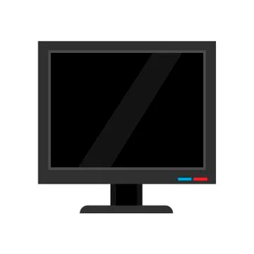 Monitor front view screen computer equipment vector icon. Electronic communic 스톡 일러스트