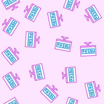 Monitor gaming pc vector seamless pattern Stock Illustration