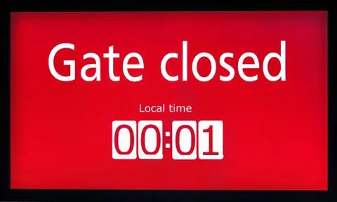 The monitor at gate at the airport. Foto stock