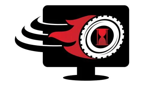 Monitor Gear Speed Sand Timer Stock Illustration