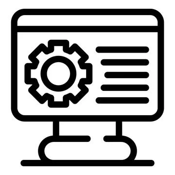 Monitor gear system icon, outline style Stock-Illustration
