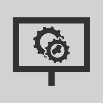 Monitor with gears Stock Illustration