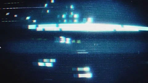 Monitor Glitch Screen, Noise Distortions, Cyberpunk Technology Stock Footage 299690857