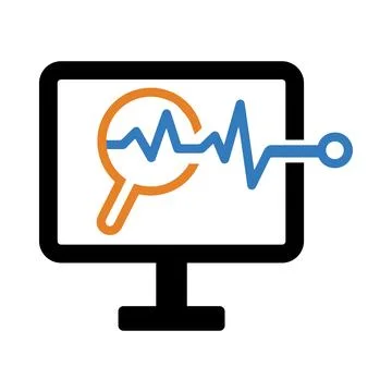 Monitor, graph, chart, business statistics icon Stock Illustration