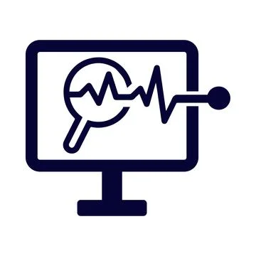 Monitor, graph, chart, business statistics icon Stock Illustration