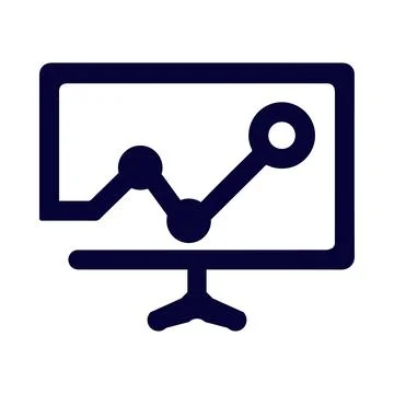Monitor, graph, chart, business statistics icon Stock Illustration