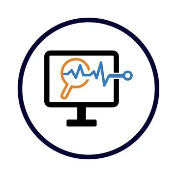 Monitor, graph, chart, business statistics icon Stock Illustration