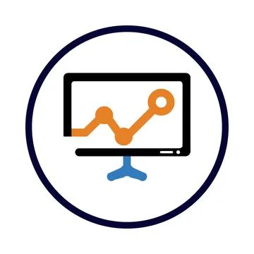 Monitor, graph, chart, business statistics icon Stock Illustration