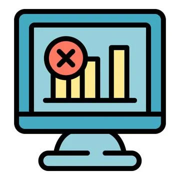 Monitor graph icon vector flat 스톡 일러스트