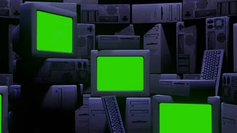Monitor green screen transition Video stock 253049410