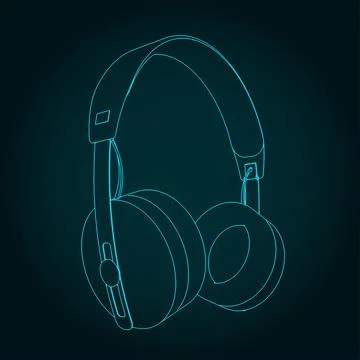 Monitor headphones Stock Illustration