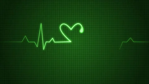 Monitor Heartbeat Animation with Pulse Wave and Report Interface Stock Footage 315770612
