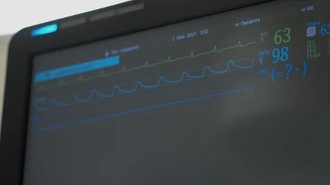 Monitor of Hi-Tech Surgical Robot Shows Health-Control Stock Footage 89869042
