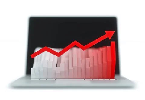 Monitor with histogram 스톡 일러스트