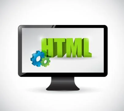 Monitor html sign illustration design Stockillustratie